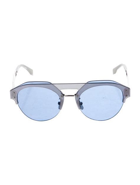 fendi round sunglasses blue|Fendi rimless sunglasses.